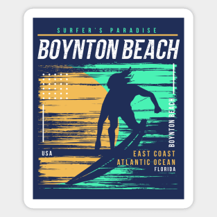 Retro Surfing Boynton Beach, Florida // Vintage Surfer Beach // Surfer's Paradise Sticker